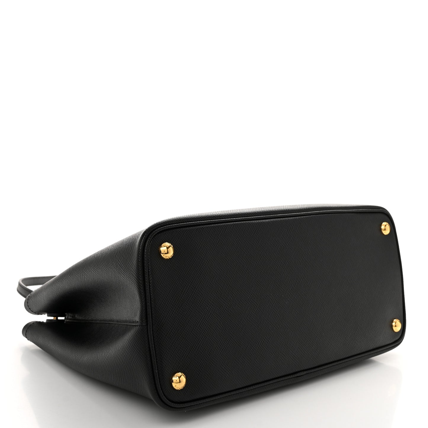 Saffiano Cuir Medium Double Bag Black Fuoco
