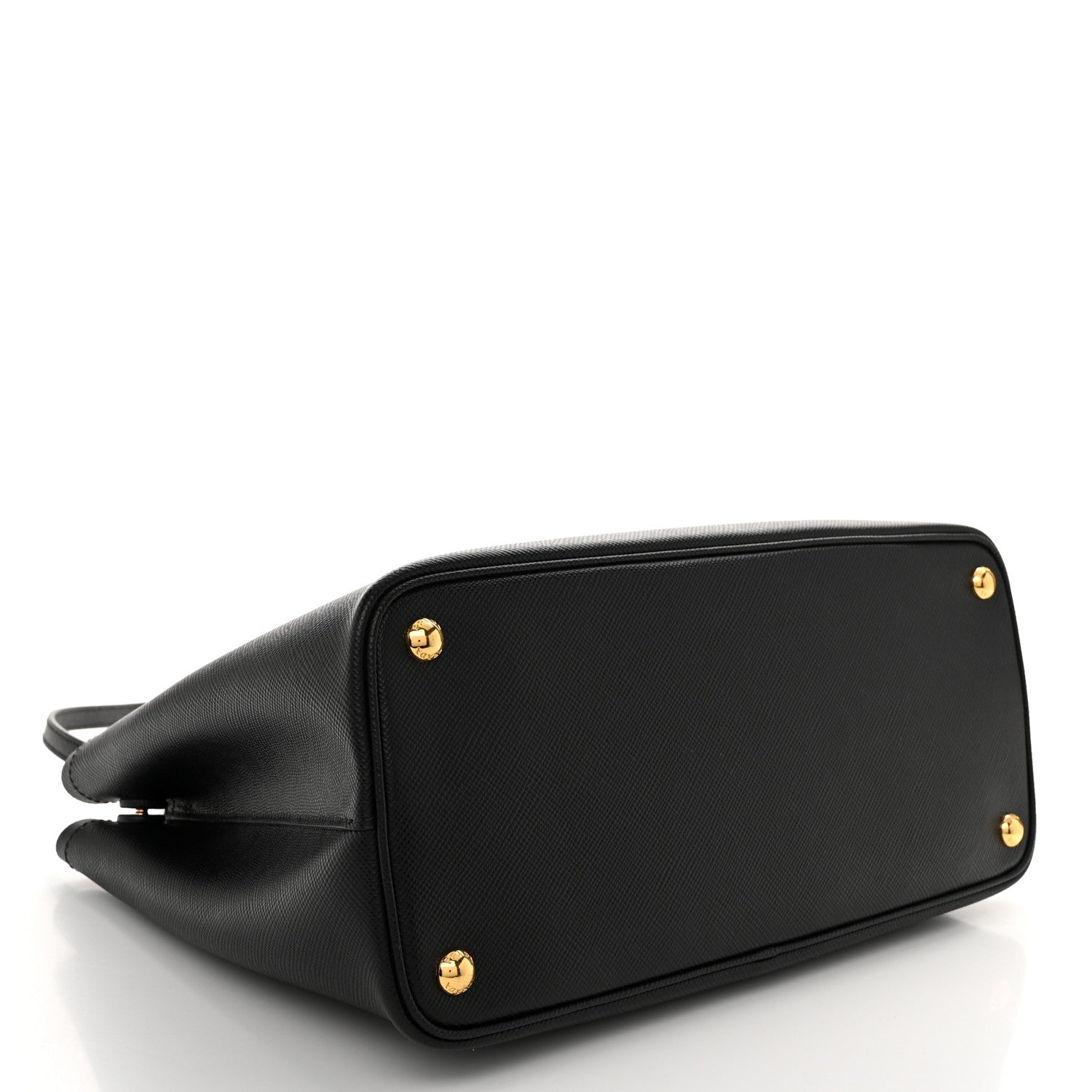 Prada Saffiano Cuir Medium Double Bag Black Fuoco 4 of 9