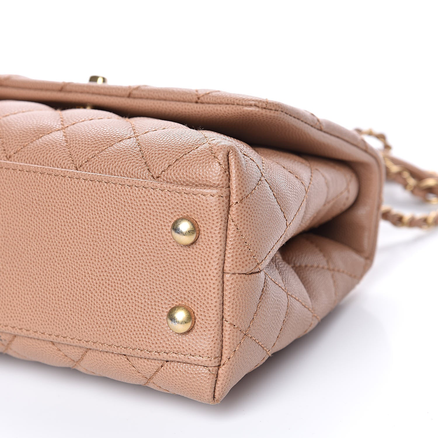 Chanel Caviar Lizard Quilted Mini Coco Handle Flap Beige 8 of 14