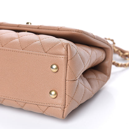 Chanel Caviar Lizard Quilted Mini Coco Handle Flap Beige 8 of 14