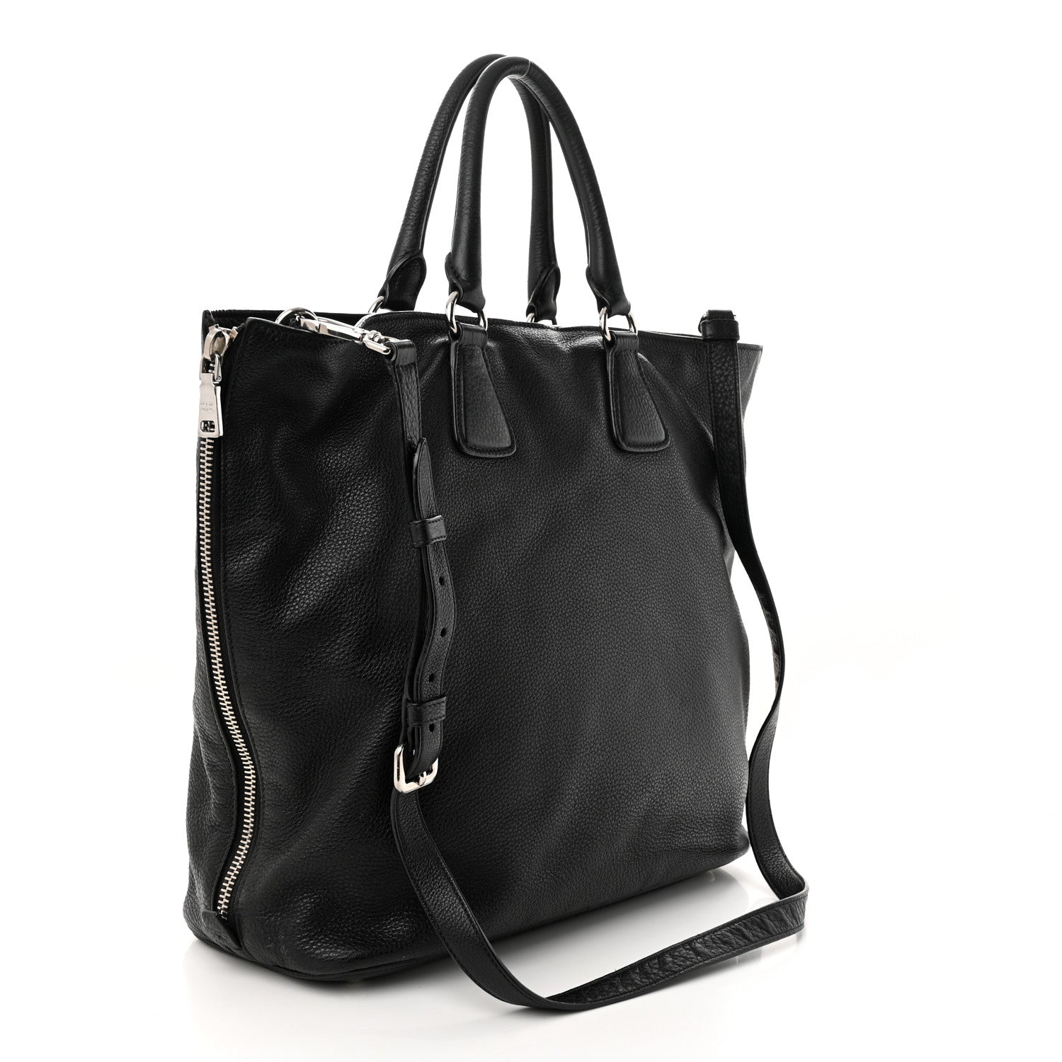 Prada Vitello Daino Tote Black 3 of 15