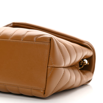 Saint Laurent Calfskin Y Quilted Monogram Small Loulou Chain Satchel Dark Natural 11 of 12