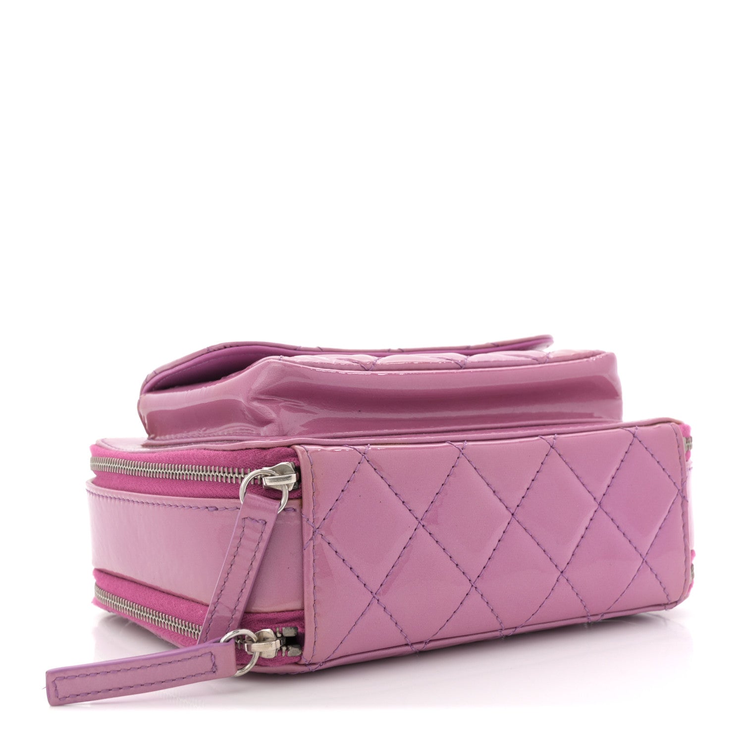 Chanel Patent Quilted Small Pocket Box Camera Case Purple 4 of 12
