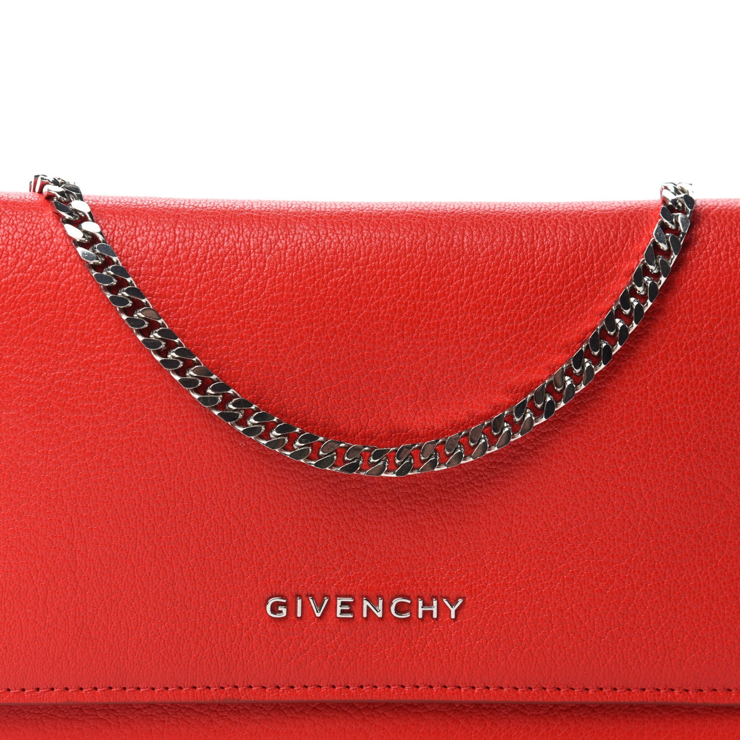 Givenchy Sugar Goatskin Pandora Chain Wallet Red 9 of 10