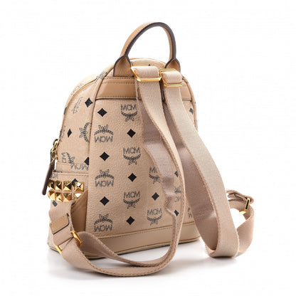 MCM Visetos Side Stud Mini Stark Backpack Beige 2 of 7