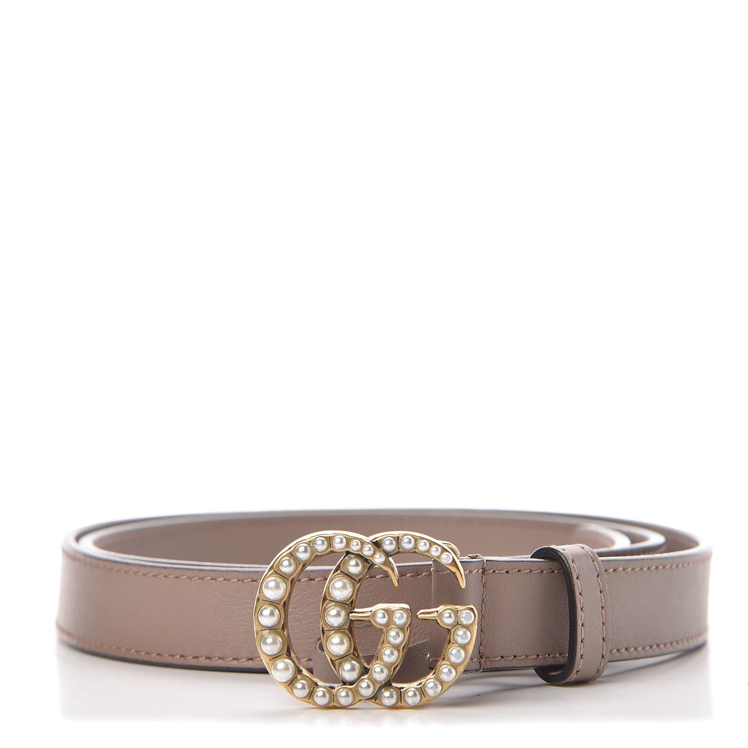 Gucci Calfskin Pearl Double G 20mm Belt 85 34 Porcelain Rose 1 of 9