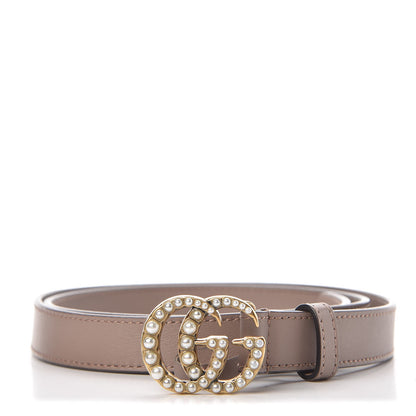 Gucci Calfskin Pearl Double G 20mm Belt 85 34 Porcelain Rose 1 of 9