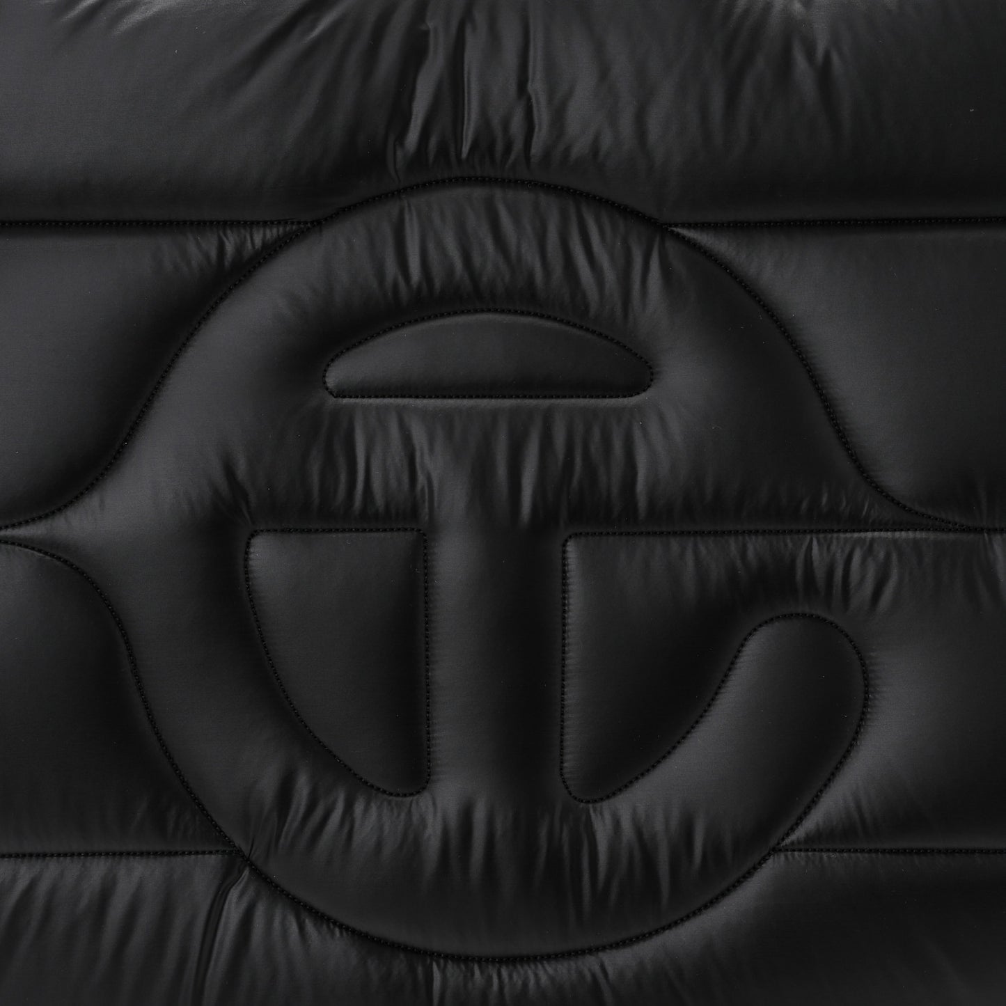 Nylon Large Puff Shopping Bag Black