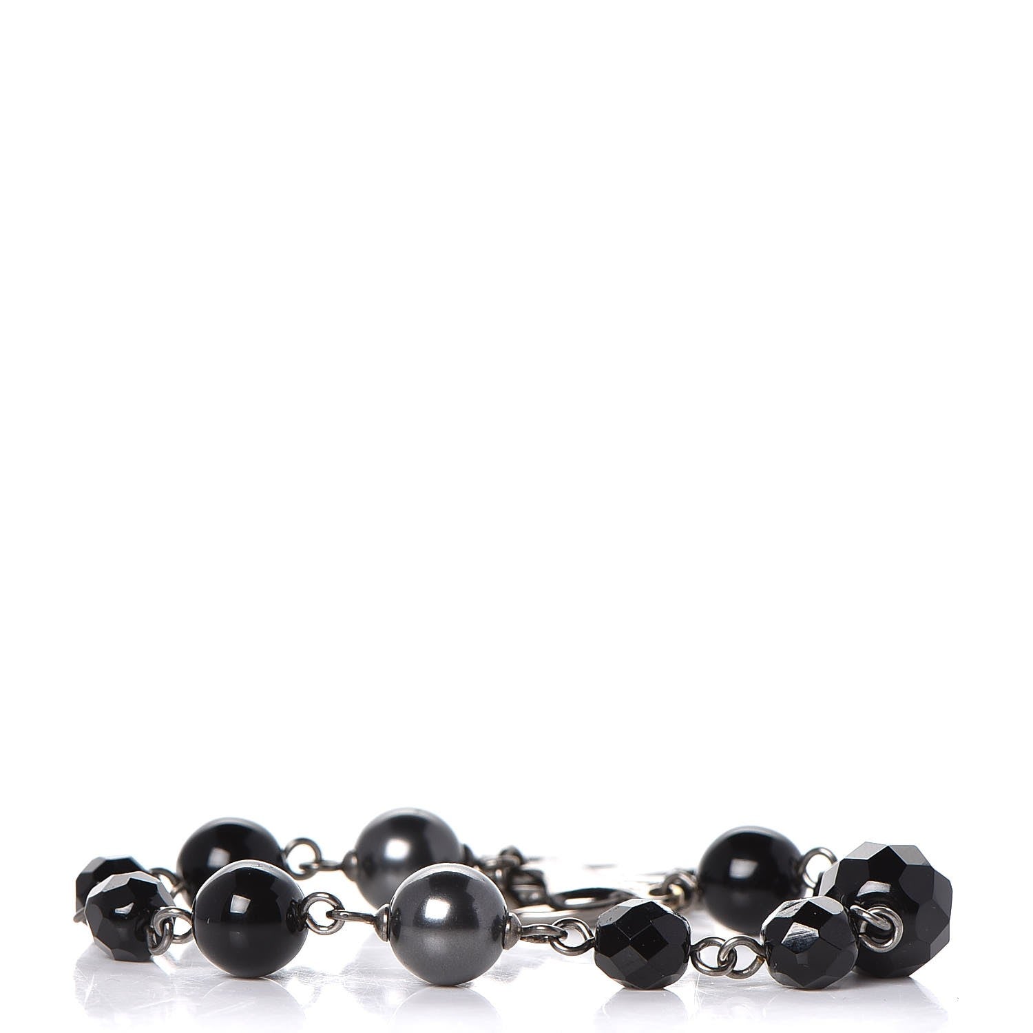 Chanel Ruthenium Bead CC Bracelet Black 1 of 6