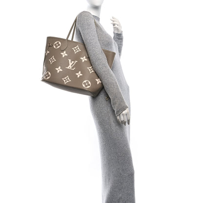 Louis Vuitton Empreinte Monogram Giant Neverfull MM Khaki Cream 2 of 10