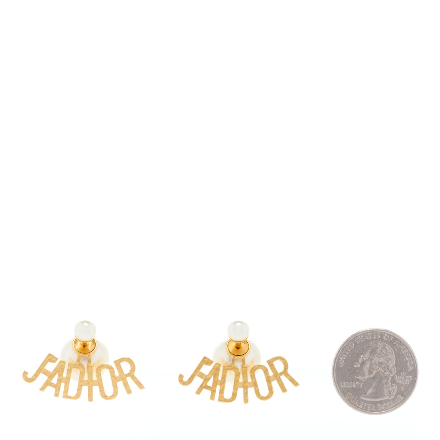 Metal Pearl J'Adior Tribal Earrings Gold
