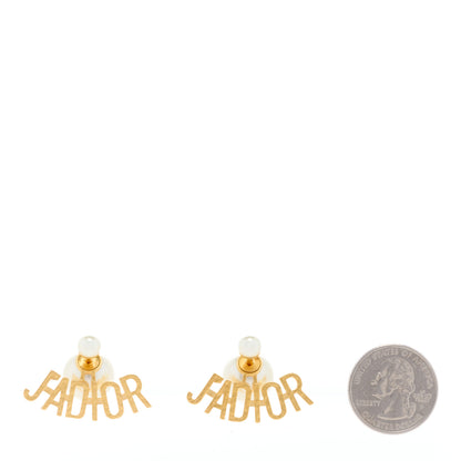Christian Dior Metal Pearl J'Adior Tribal Earrings Gold 2 of 4
