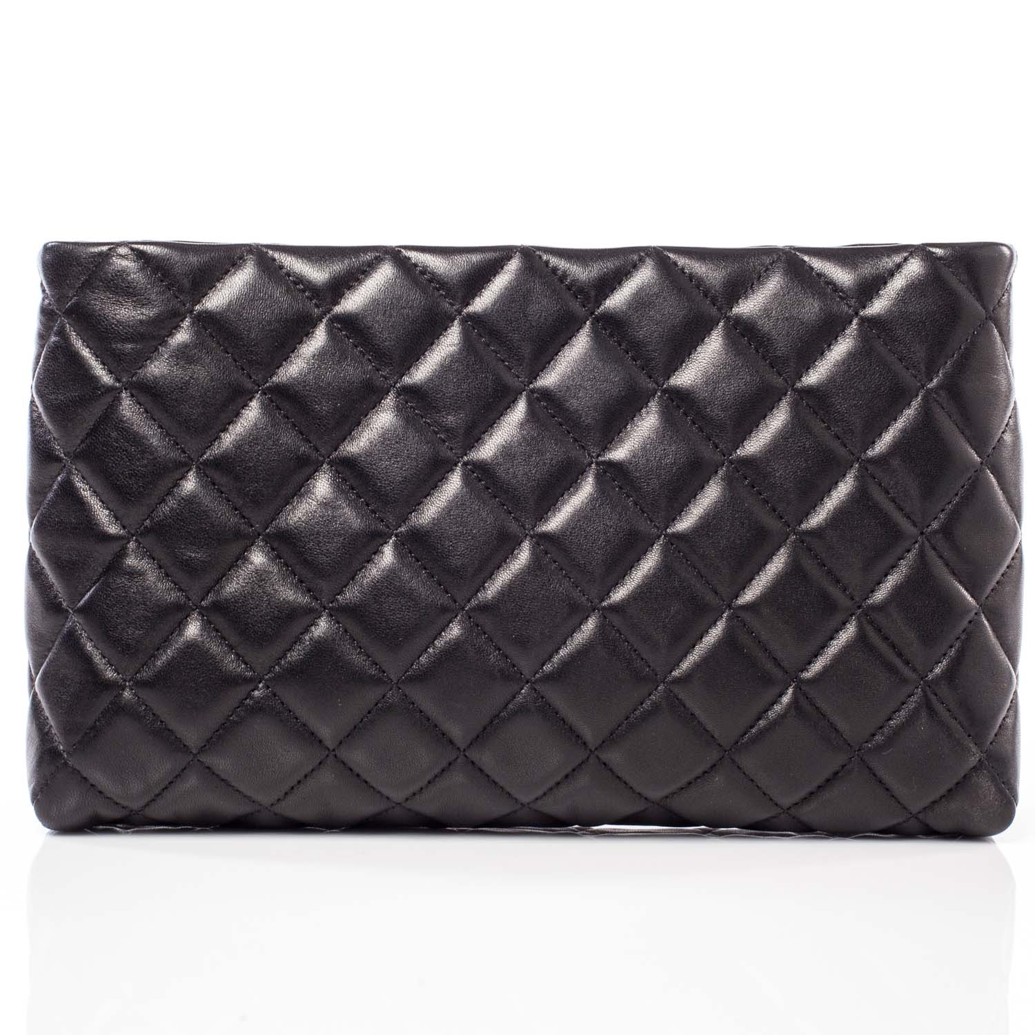 Chanel Lambskin Quilted Clutch Black 1 of 9