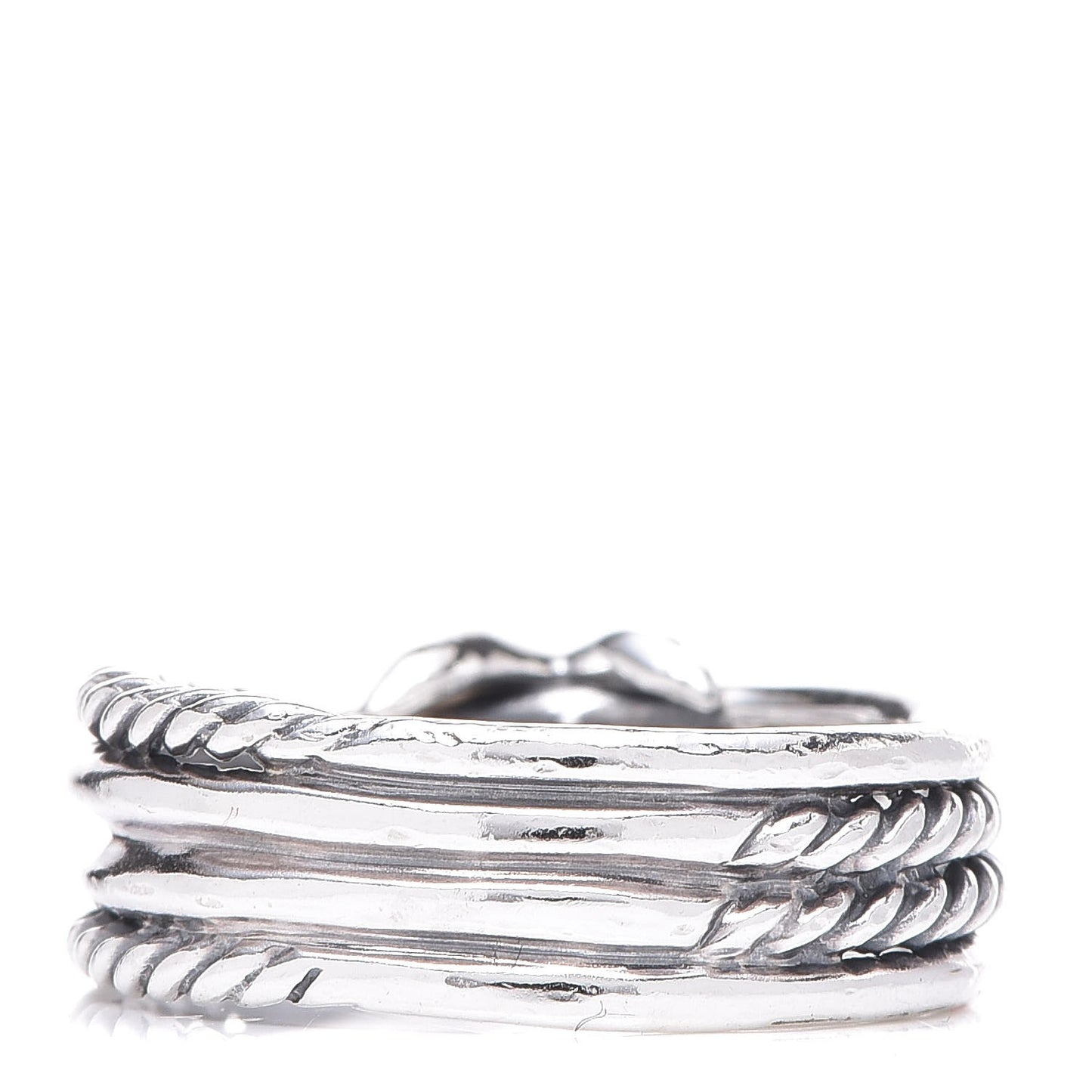 Sterling Silver Diamond X Crossover Ring 53 6.5