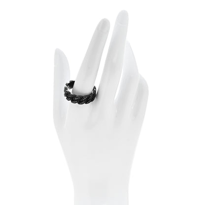 David Yurman Titanium Black Diamond 8mm Curb Chain Ring 68 12.25 2 of 4