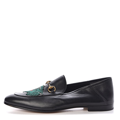 Gucci Lambskin Wolf Embroidered Mens Brixton Horsebit Loafers 14 Black 1 of 8