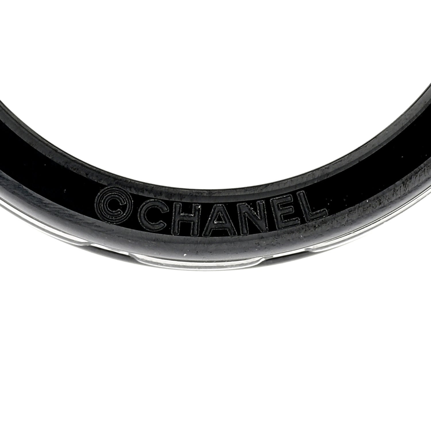 Chanel 18K White Gold Diamond Ceramic Ultra Solitaire Ring 53 6.25 Black 5 of 5