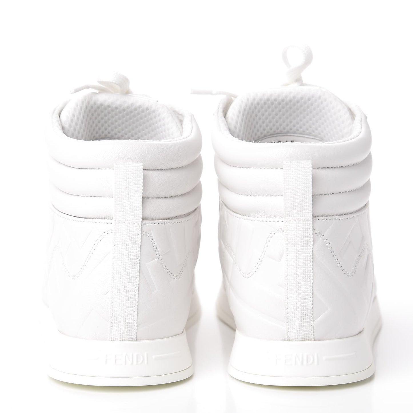 Nappa Macro FF Embossed Womens High Top Sneakers 36.5 White Ice