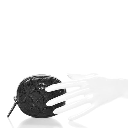 Chanel Caviar Quilted Zip Around Classic Coin Purse Black 2 of 10