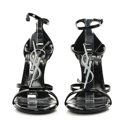 Saint Laurent Patent Cassandra 100 Ankle Strap Sandals 40.5 Black 2 of 7