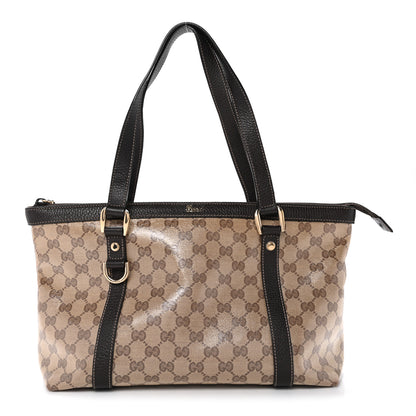 Gucci Crystal Monogram Medium Abbey Tote Brown 1 of 15