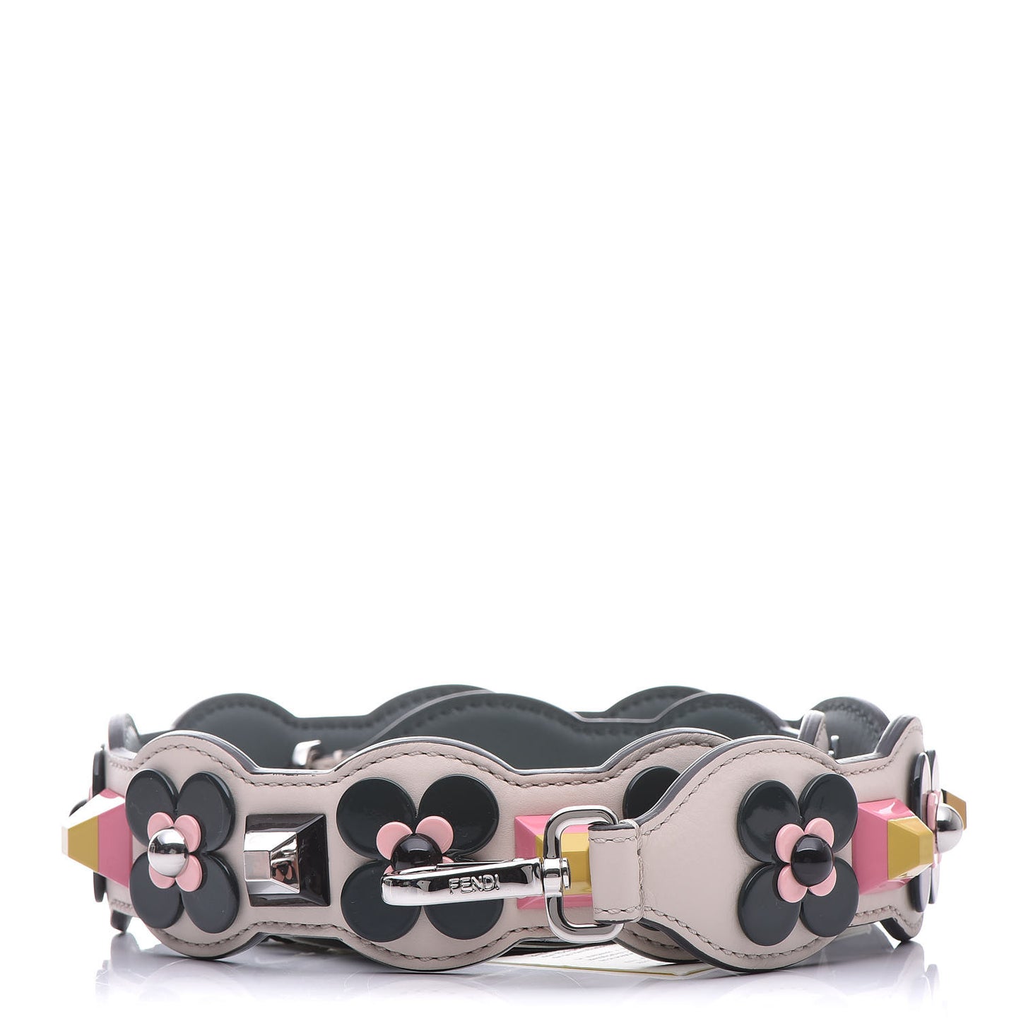 Vitello Dolce Plexiglass Flowerland Studded Strap You Camelia Multicolor