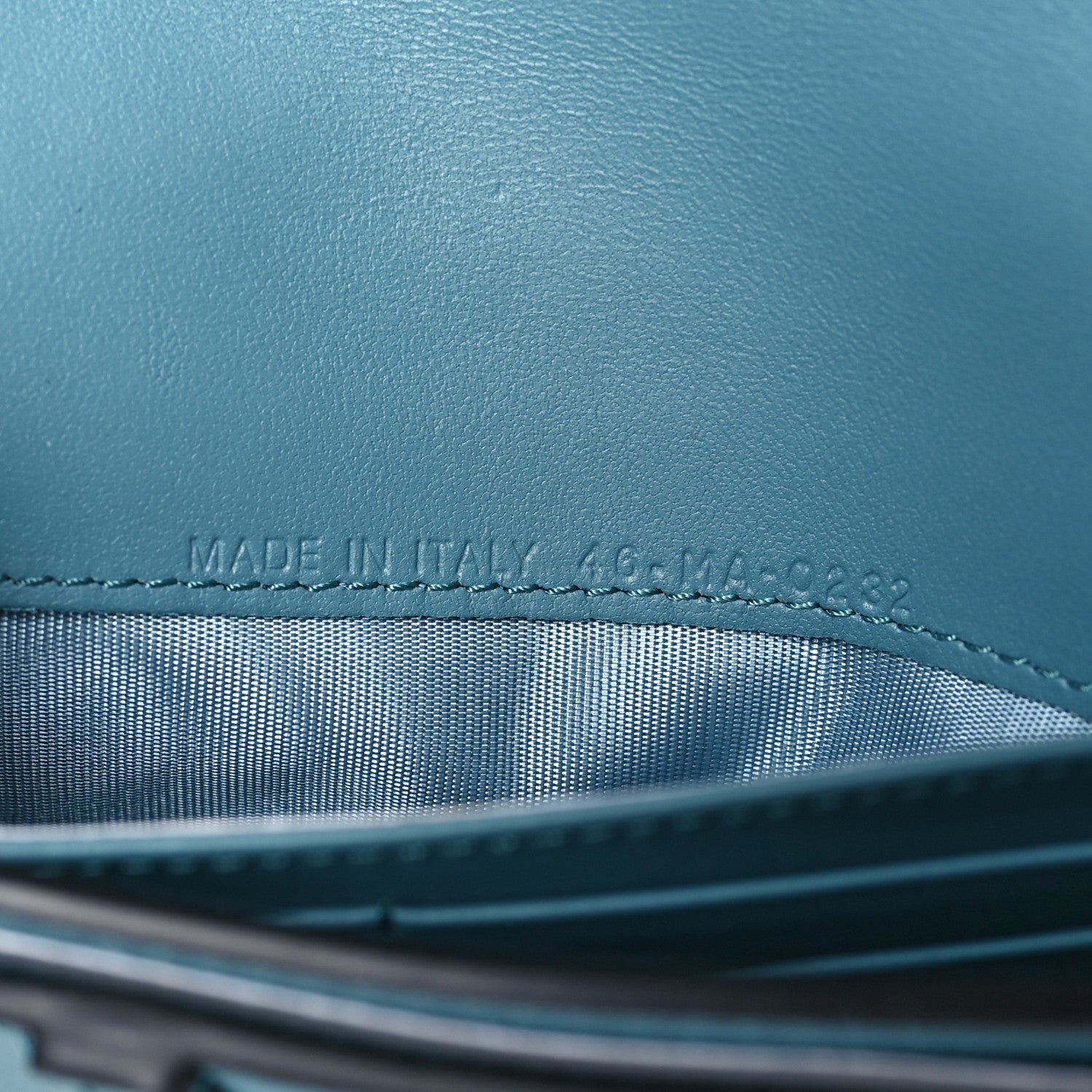 Christian Dior Goatskin Saddle Long Wallet With Chain Cerulean Blue 7 of 9