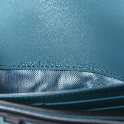Christian Dior Goatskin Saddle Long Wallet With Chain Cerulean Blue 7 of 9