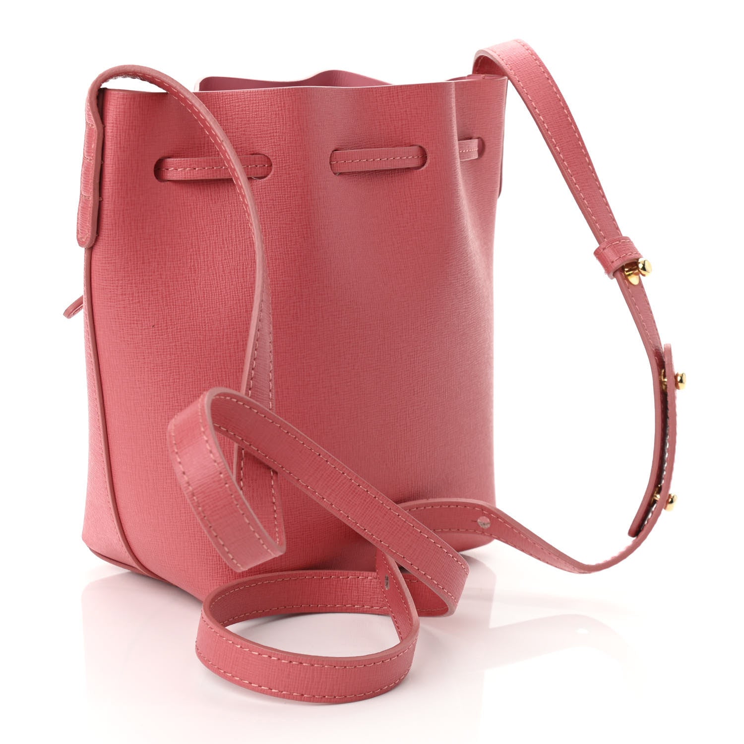 Mansur Gavriel Saffiano Mini Mini Bucket Bag Blush 3 of 10