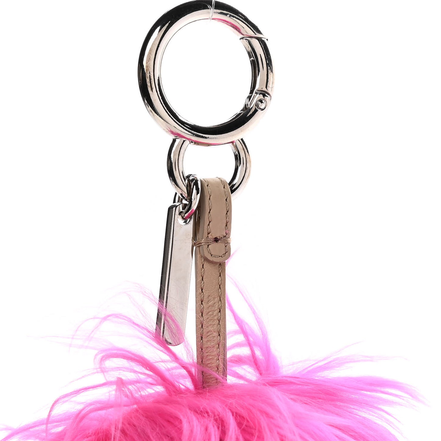 Alpaca Mink Fur Crystal Faces Micro Bag Bug Charm Fuchsia