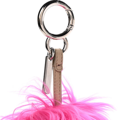 Fendi Alpaca Mink Fur Crystal Faces Micro Bag Bug Charm Fuchsia 4 of 6