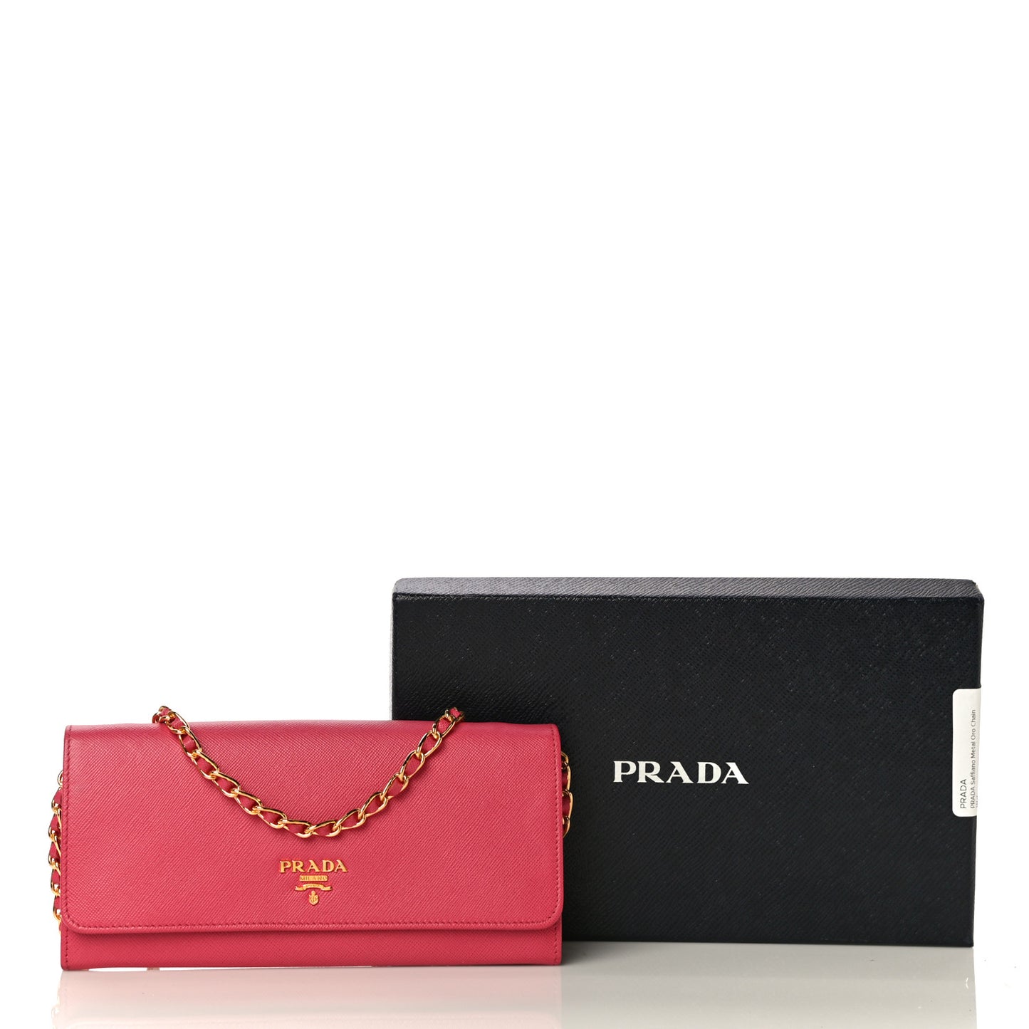 Saffiano Metal Oro Chain Wallet Peonia