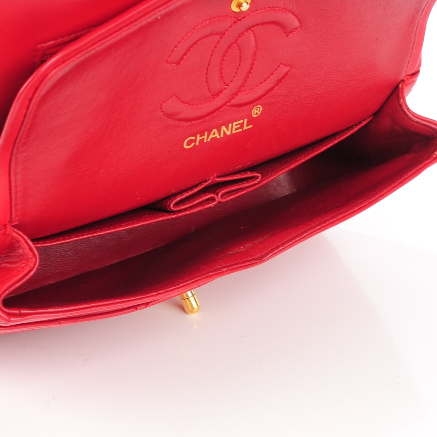 Chanel Lambskin Quilted Small Double Flap Red 5 of 9