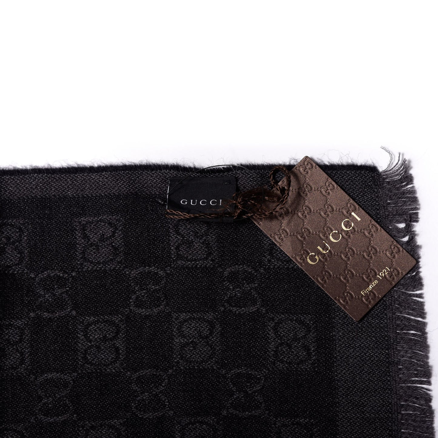 Wool Monogram Scarf Grey