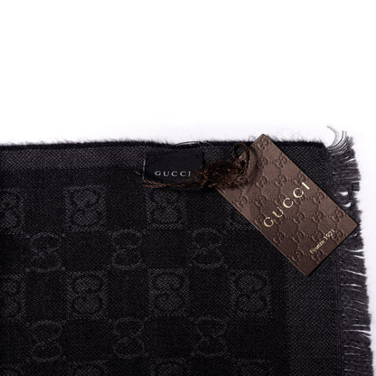 Gucci Wool Monogram Scarf Grey 3 of 3