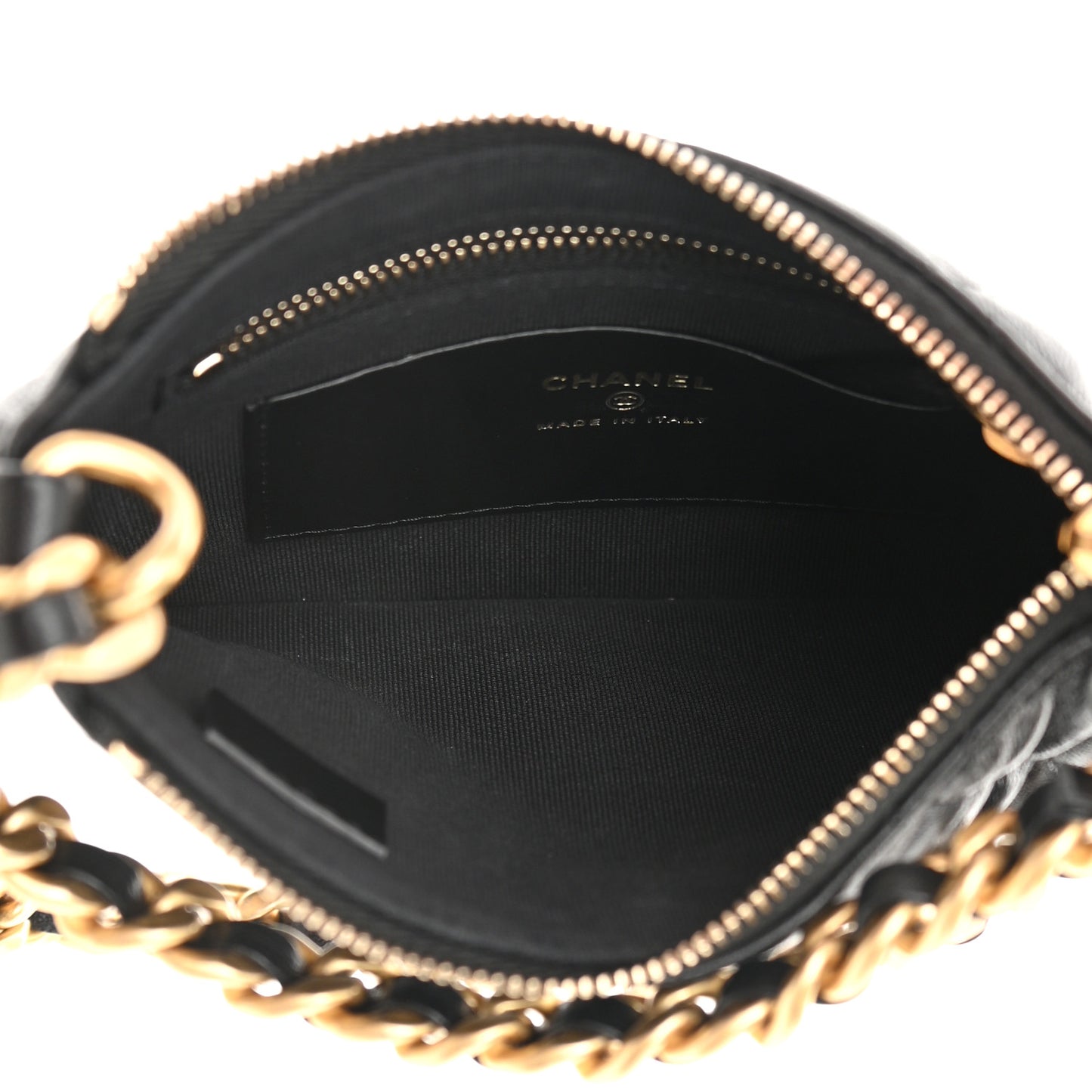 Lambskin Quilted Chain Around Top Handle Mini Bag Black