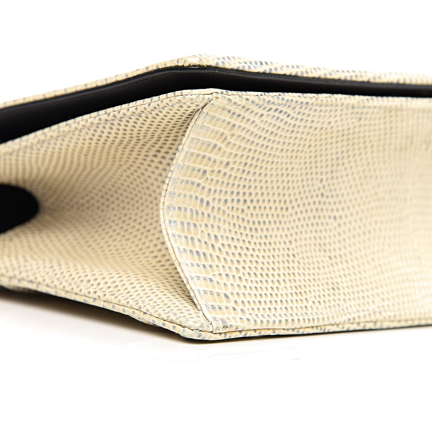 Lizard Medium Diorama Flap Bag Off White