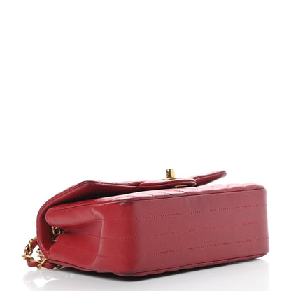 Chanel Lambskin Chevron Quilted Mini Rectangular Flap Red 4 of 20