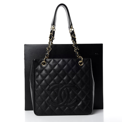 Chanel Caviar Quilted Petit Shopping Tote PST Black 10 of 10