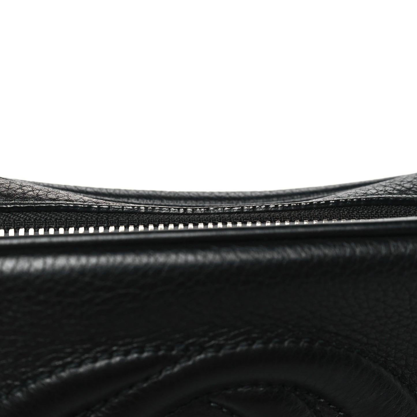Pebbled Calfskin Small Soho Disco Bag Black