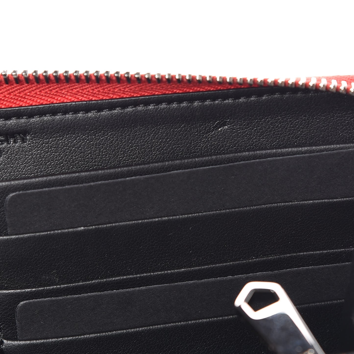 Textured Coated Canvas Bambi Print Zip Around Wallet Red