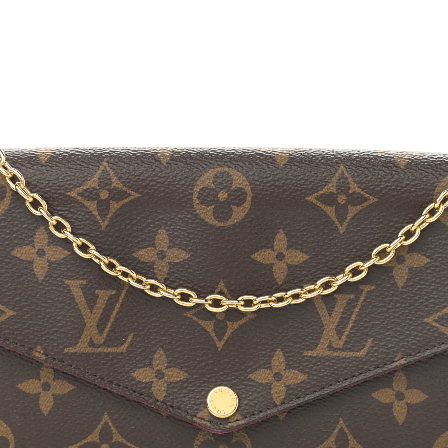 Louis Vuitton Monogram Pochette Felicie Chain Wallet Fuchsia 10 of 13