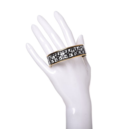 Hermes Enamel Printed Wide Balcons du Guadalquivir Bracelet 65 Black 2 of 5