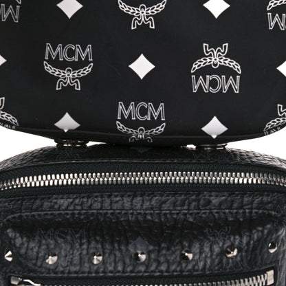 MCM Visetos Trey 4-in-1 Sling Backpack Black Gold 12 of 23