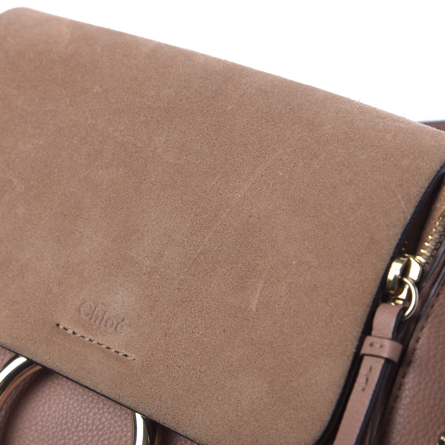 Chloe Suede Calfskin Small Faye Backpack Nougat 7 of 14