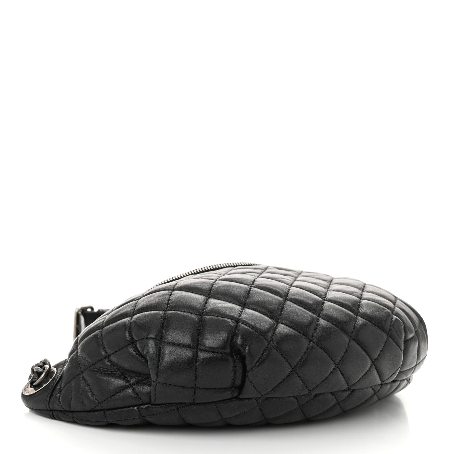 Chanel Lambskin Quilted Banane Waist Bag Fanny Pack Black 4 of 10