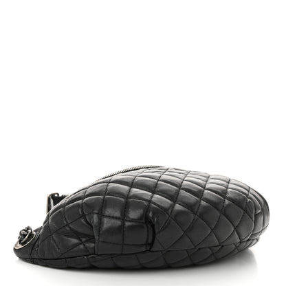 Chanel Lambskin Quilted Banane Waist Bag Fanny Pack Black 4 of 10