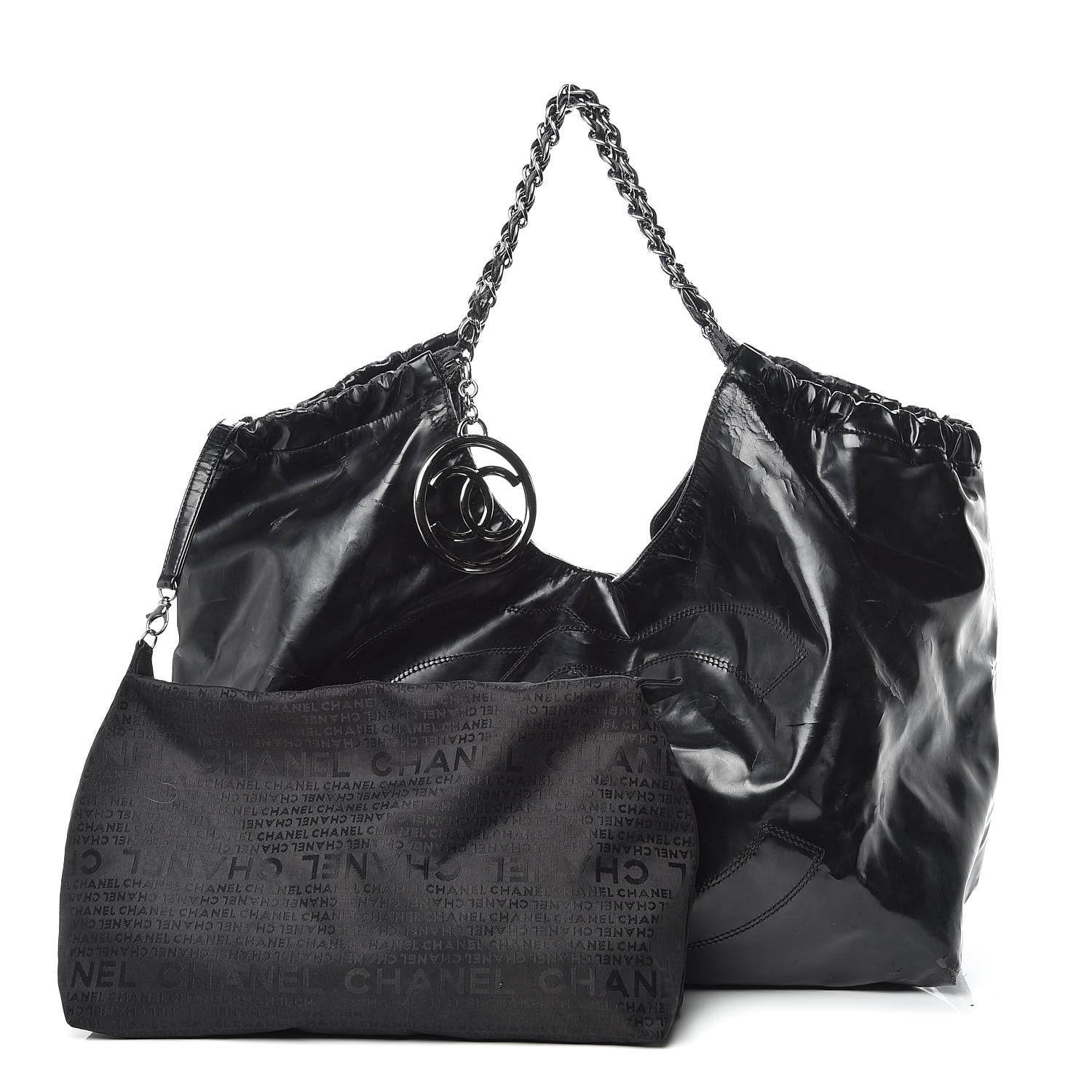 Chanel Vinyl XL Coco Cabas Black 3 of 32