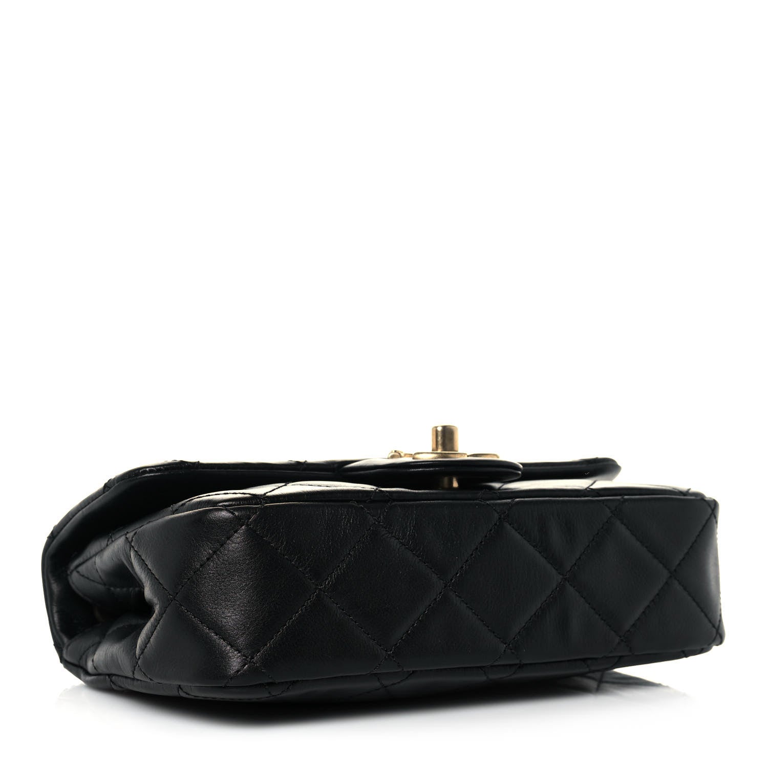 Chanel Calfskin Quilted Mini Rectangular Crystal Pearls Chain Flap Black 4 of 13