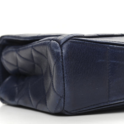 Chanel Lambskin Quilted Flap Shoulder Bag Navy Blue 9 of 11